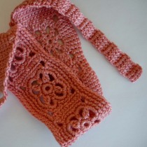 Crochet Headband in Salmon Pink Bamboo Blend Yarn - Finished!