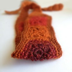 Crochet Headband Wool & Acrylic Mix Yarn in Magenta, Purple and Rust Orange Boho Chick Hairband